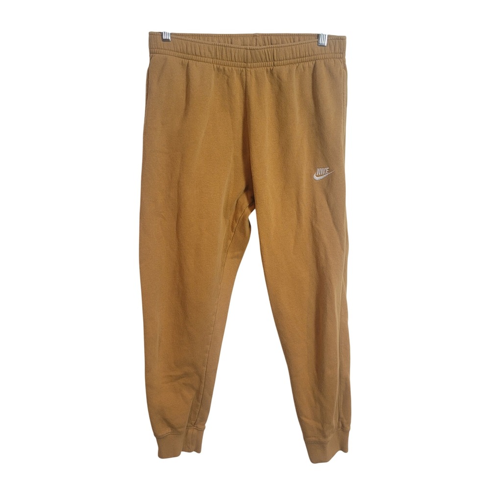 Nike Sportswear Club Fleece Joggers Orange Brown Mens Large Sporty Athleisure